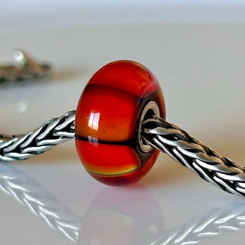 TROLLBEADS Pumpkin Glass Bead LAA 925S NEW